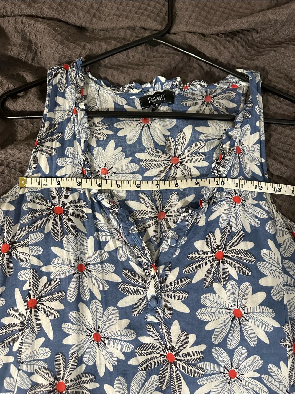 Blue Daisy Ruffle Hem Dress - Picture 4 of 5